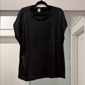 Women's Black Short Sleeve Crew Neck Top